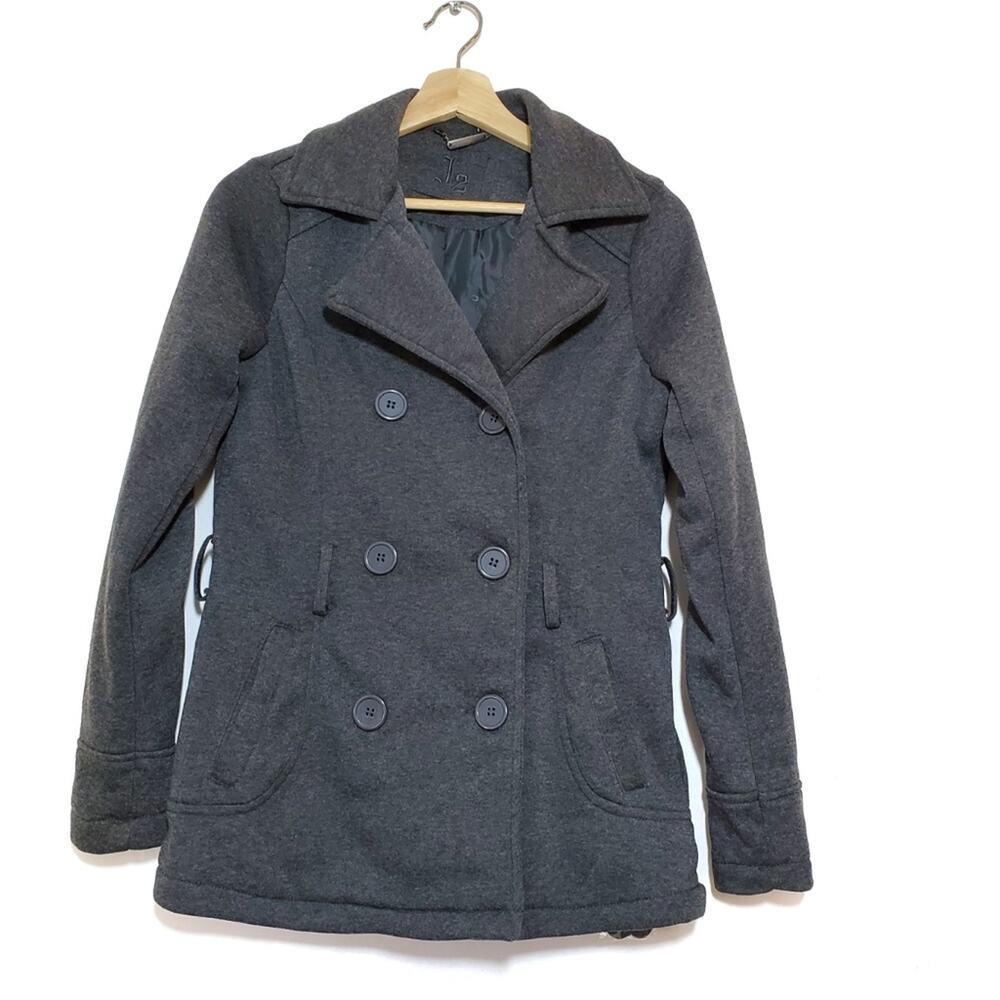 J2 by Jou Jou | Soft Sweatshirt-like Button Front Peacoat with Pockets
